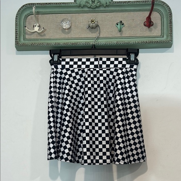 Terez Black and White racing flag Checkered skate Skirt size 10/12 new - Picture 5 of 6